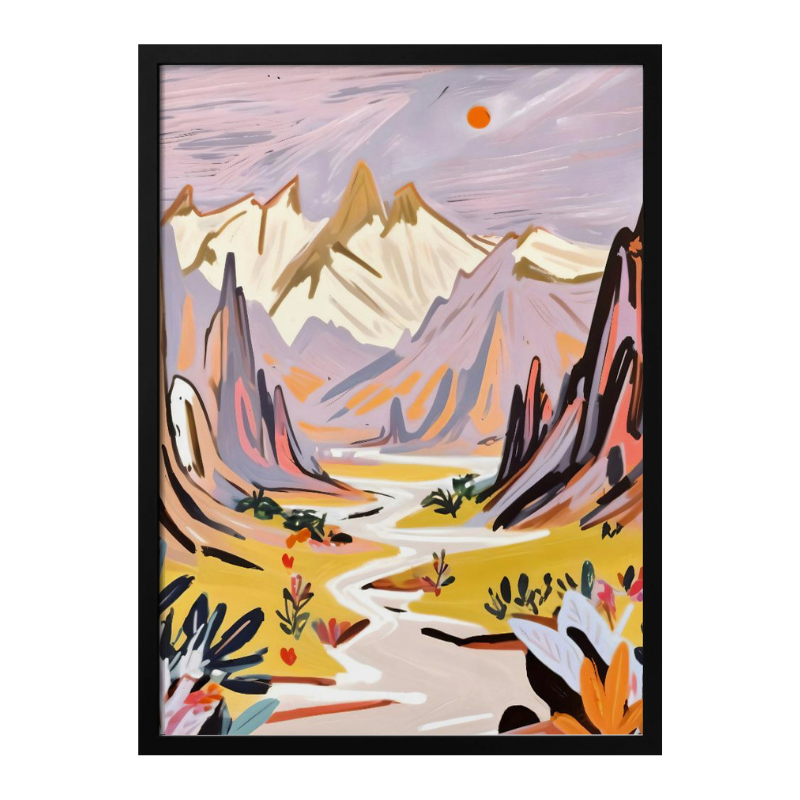 Lavender Mountains Art Print