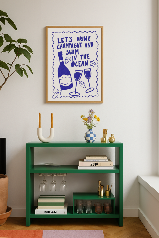 Cuadro "Champagne by the ocean"