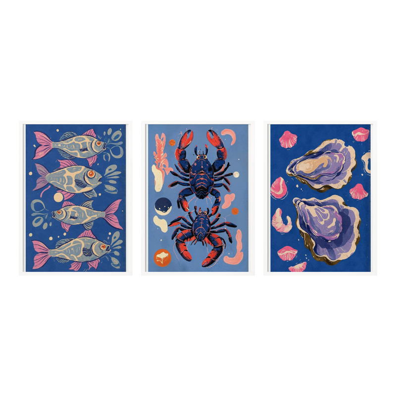 Set "Deep Blue Treasures" Art Prints