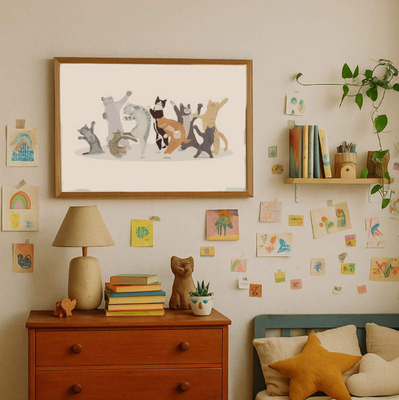 Dancing Cat Art Print