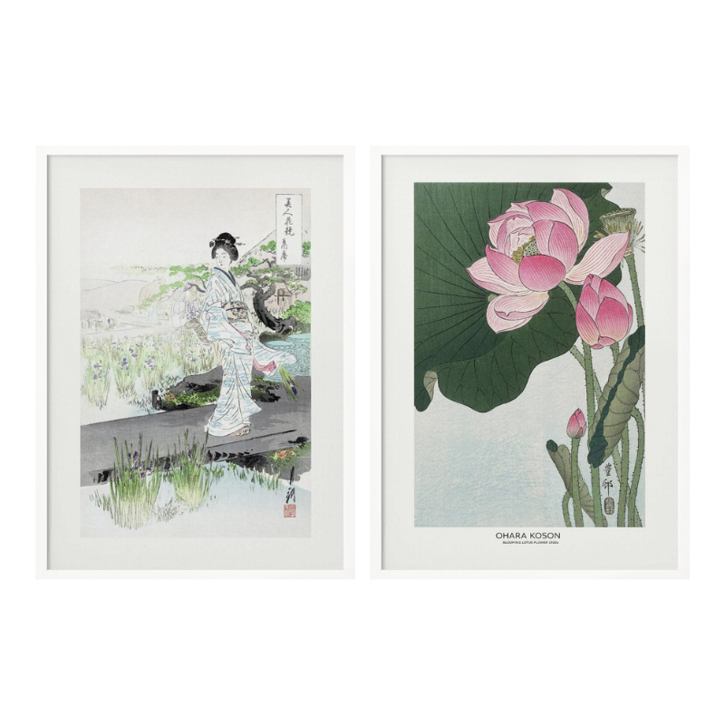 Set de cuadros "Garden & Lotus"