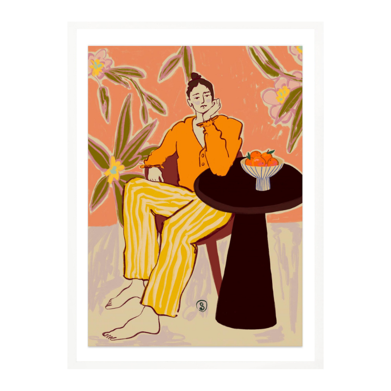 Woman with Oranges Art Print