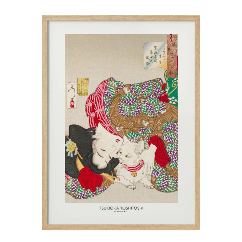 Cuadro "Woman With Pet Kansei Era (1888)"