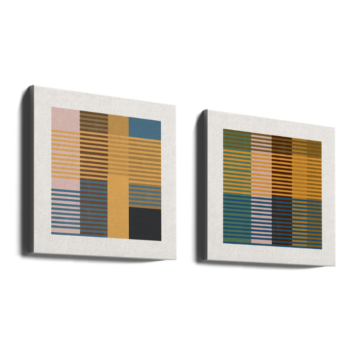 Set de cuadros "Striped Color Blocks"