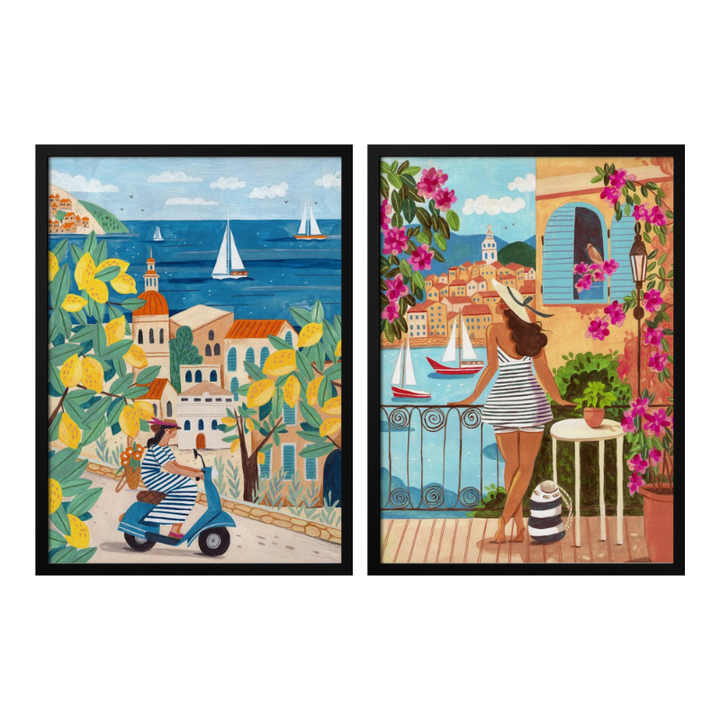 Set de cuadros "Summer in the Riviera Set"