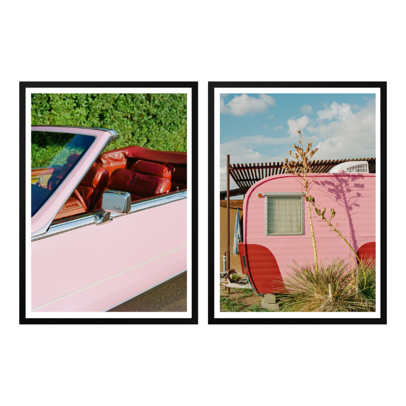 Set de cuadros "Pink Road Trip"