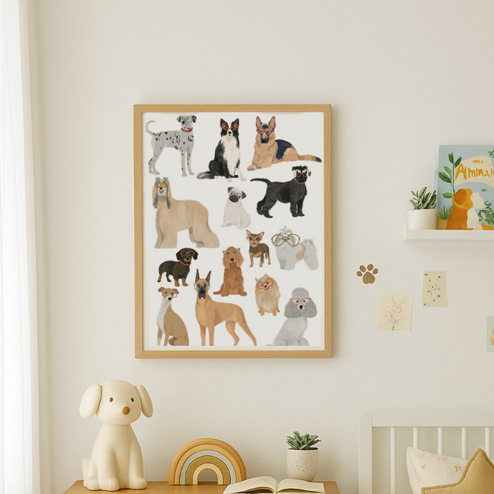 Dogs in glasses Art Print