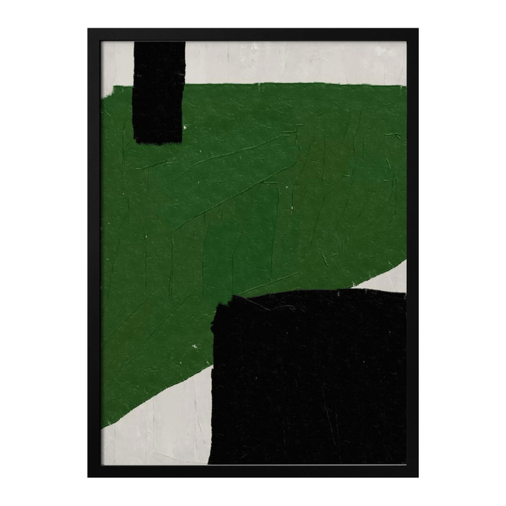 Green Black Oil Abstract No. 2 Art Print