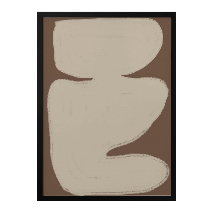 Beige Contemporary Shapes Art Print