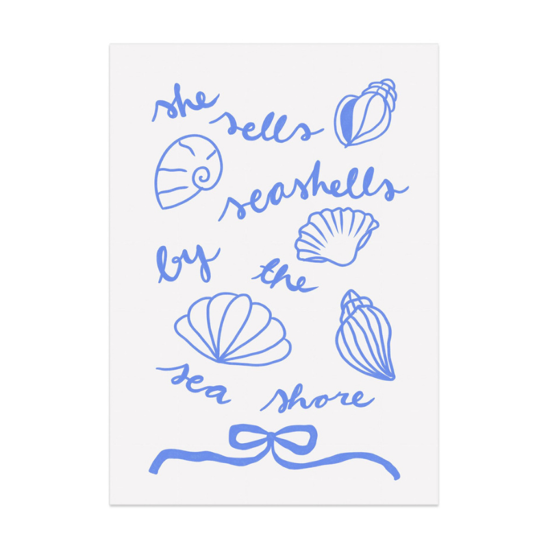 She sells seashells by the seashore Art Print