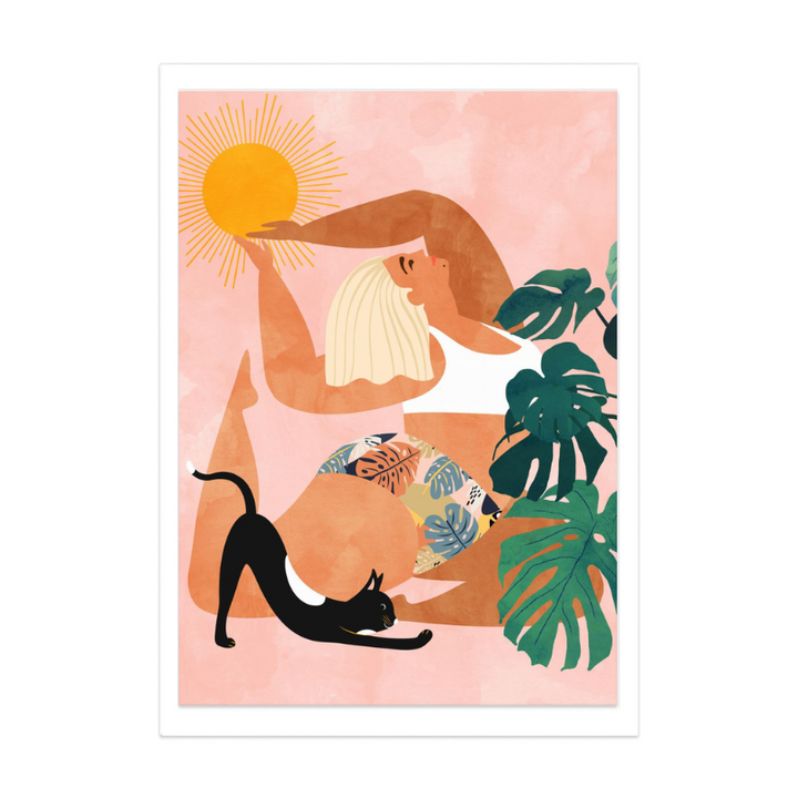 Tropical Yoga Art Print