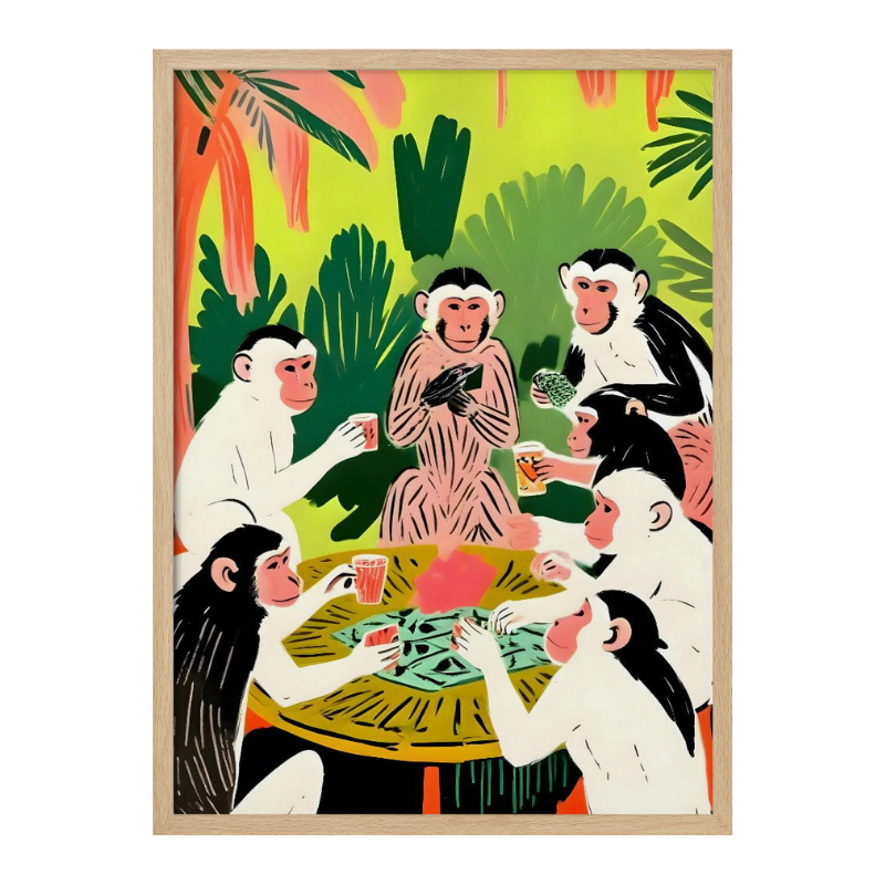 Monkey Poker a Royal Flush Art Print