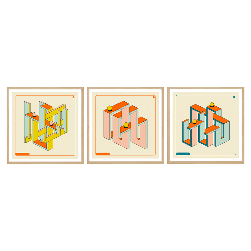 Set de cuadros "Impossible Geometrics"
