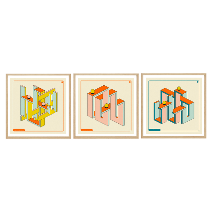 Set de cuadros "Impossible Geometrics"