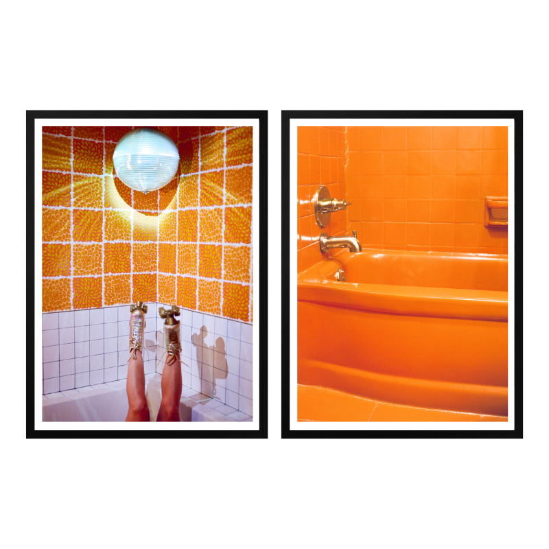 Set de cuadros "Retro Bathroom Groove"