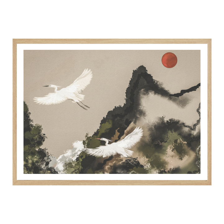 Cuadro "Red Sun Egret Flight"