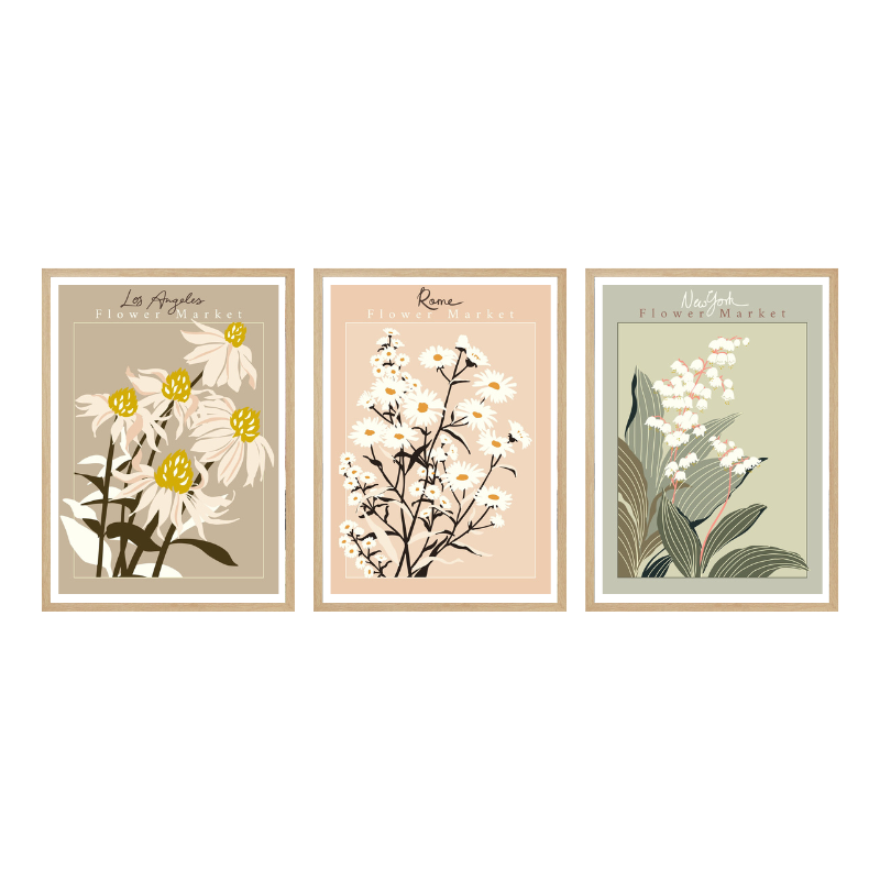 Set de cuadros "Set World Flower Markets"