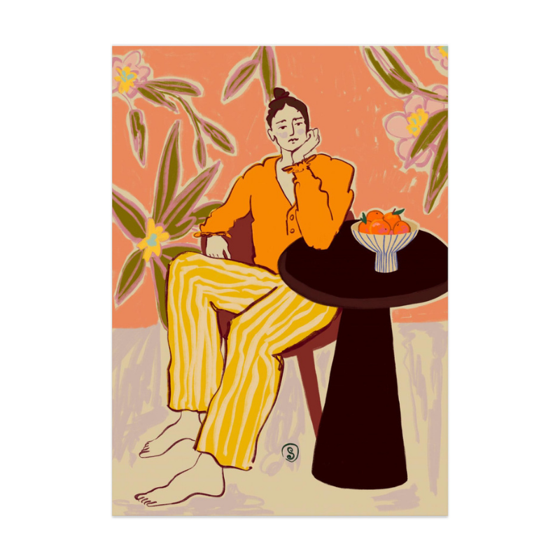 Woman with Oranges Art Print