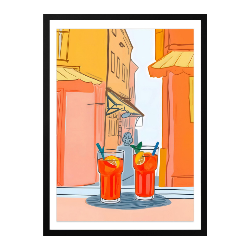 Two Aperols Please! Art Print