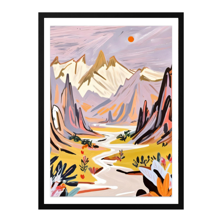 Lavender Mountains Art Print