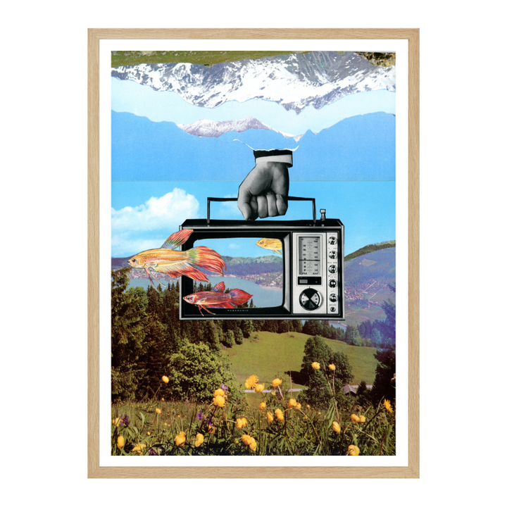 Cuadro "Surreal Fish TV Landscape"