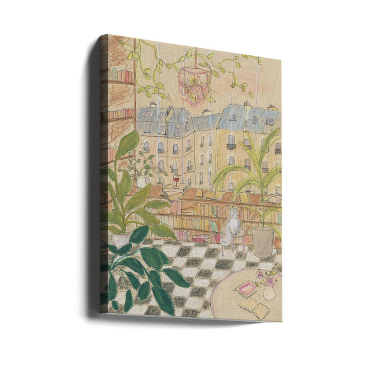 Cuadro "Antique Parisian Book Store Cat"