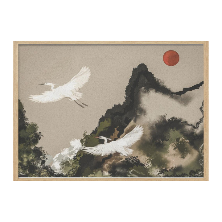 Cuadro "Red Sun Egret Flight"