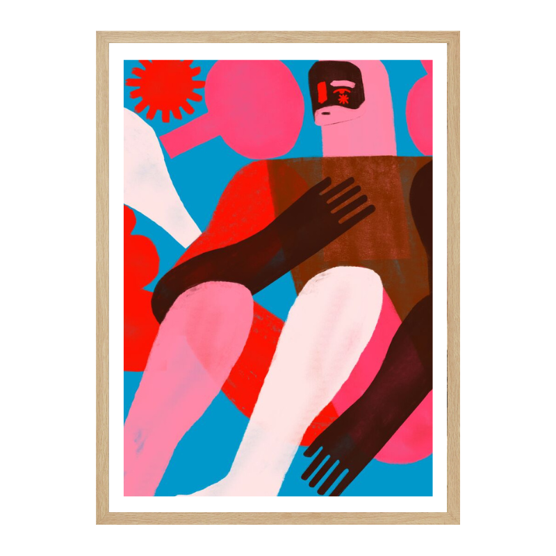 Cuadro "Geometric Shapes and Human Figures"