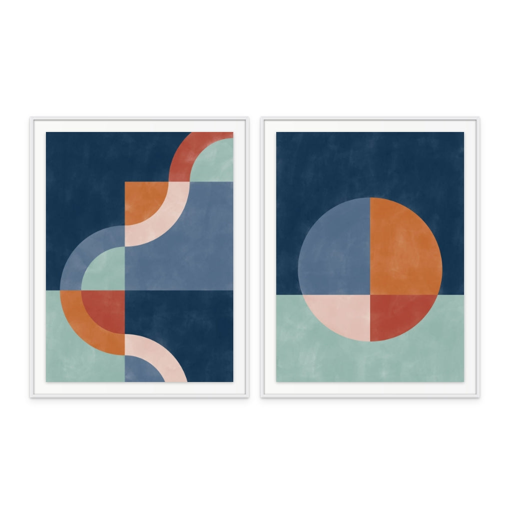 Set "Circular Fushion 3" + "Colorful spaces" Art Prints