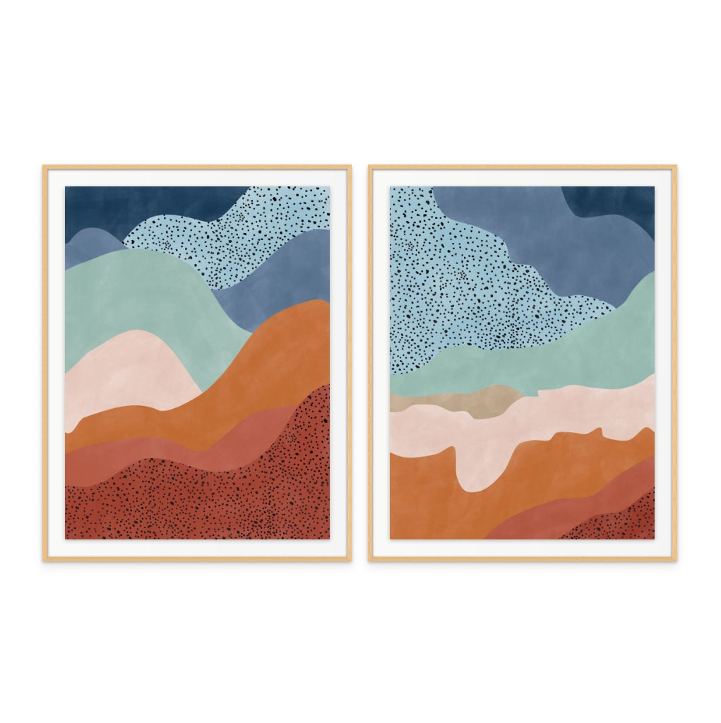 Set "Colorful ripples" + "Colorful ripples 2" Art Prints