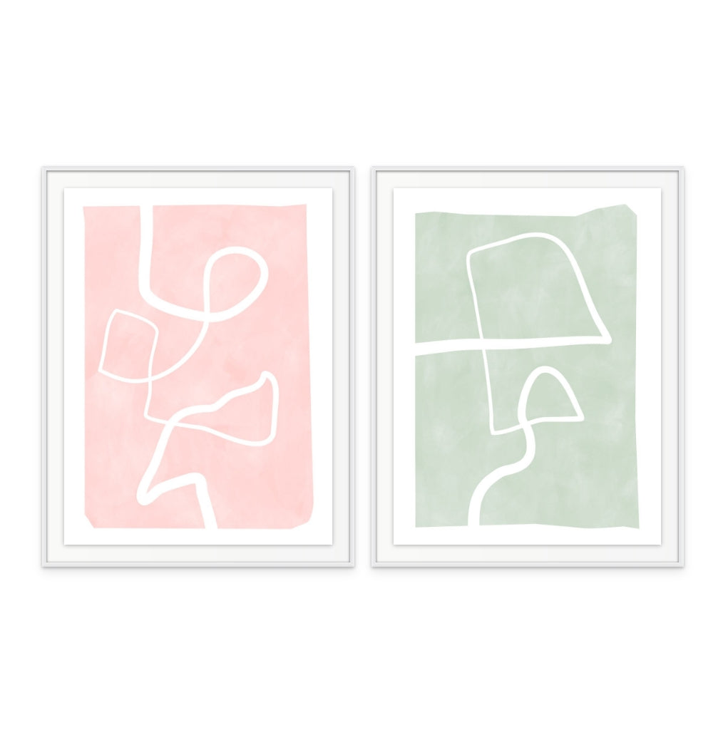 Set "Soft Paths" Art Prints