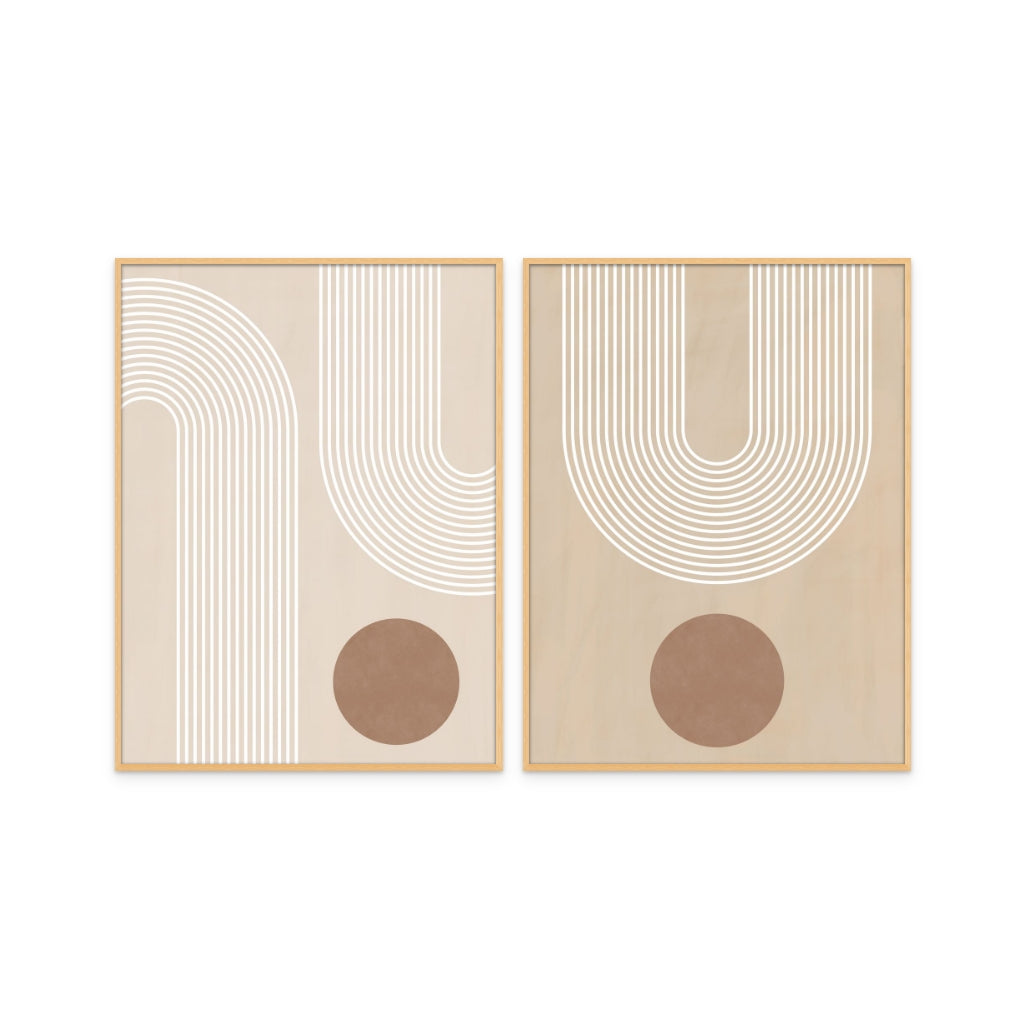 Set "Beige Arc Poster No.3" + "Beige Arc Poster No.1" Art Prints