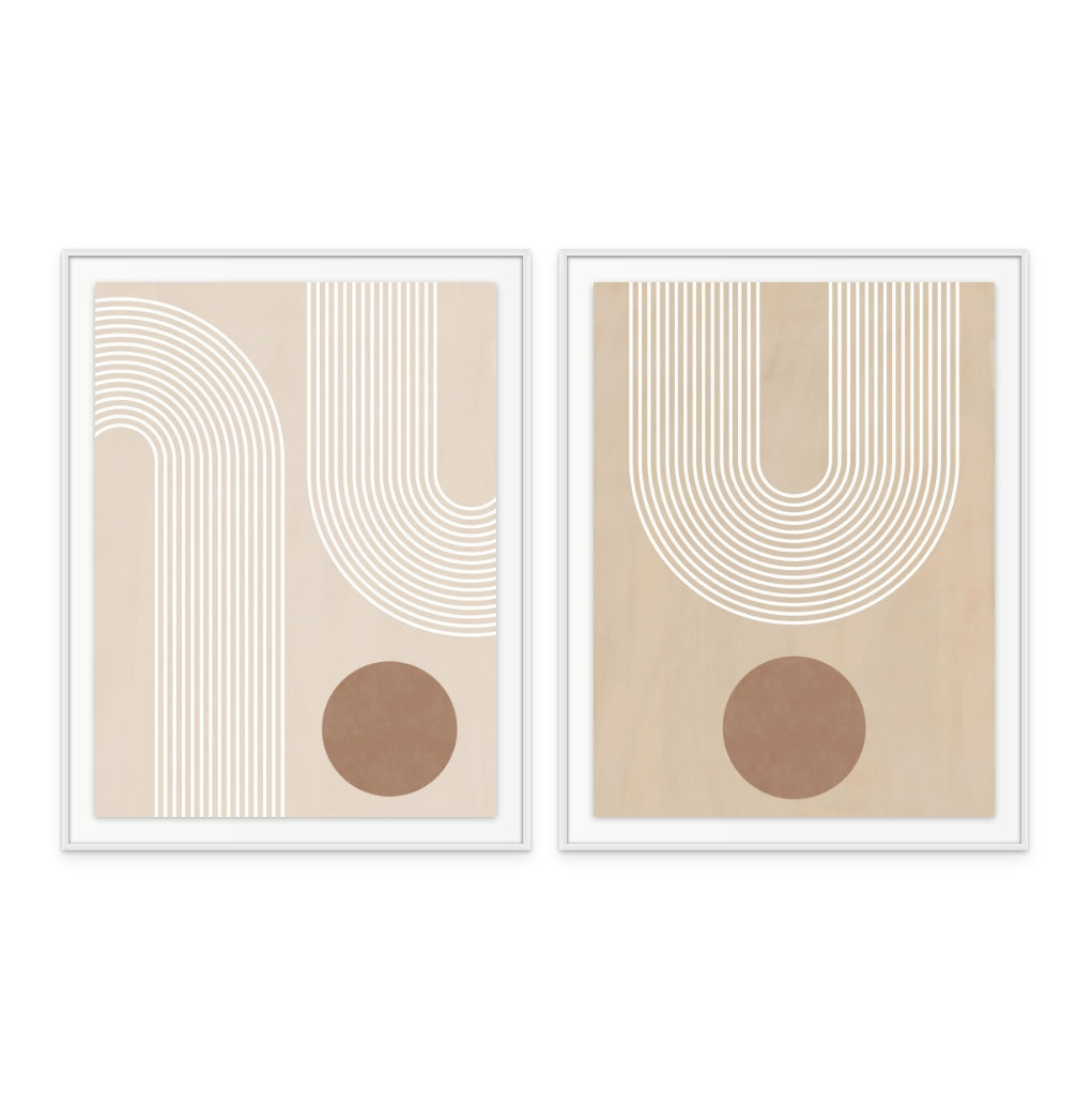 Set "Beige Arc Poster No.3" + "Beige Arc Poster No.1" Art Prints