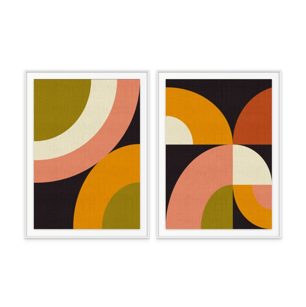 Set "Geo Shapes Fall 21 Geo" + "Geo Shapes Fall 21 Rounded" Art Prints