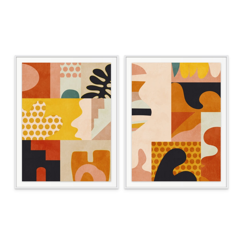 Set "Playing Around Shapes" Art Prints