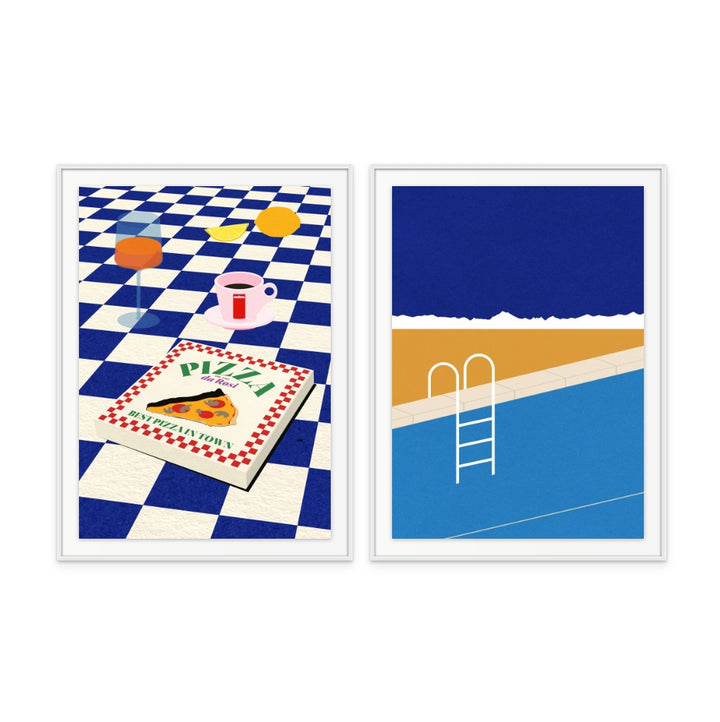 Set "The Italian Menu" + "Desert Pool" Art Prints