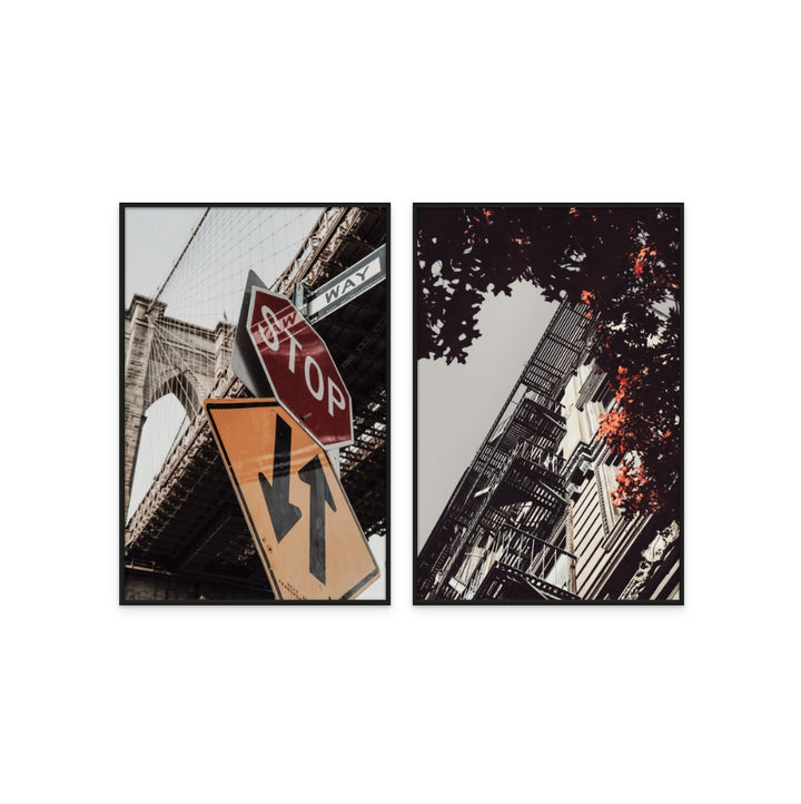 Set "Brooklyn Bridge Stop" + "New York City Autumn" Art Prints