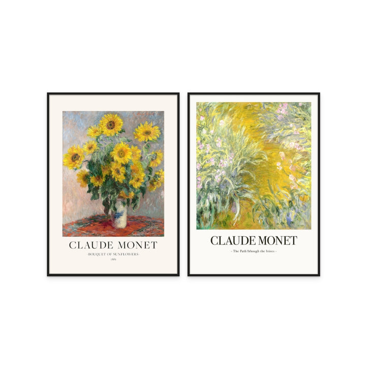 Set "Bouquet Of Sunflowers" + "The Path Through The Irises" Art Prints