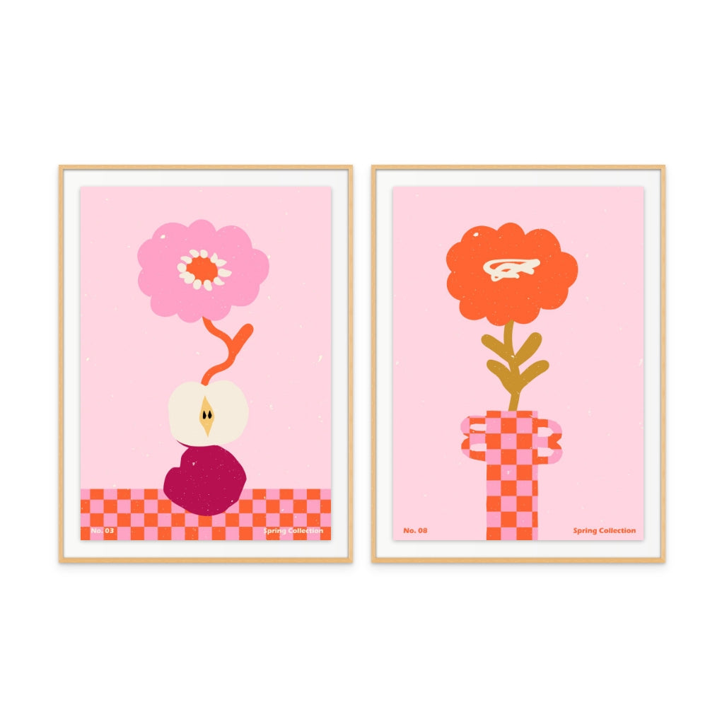 Set "Spring Flower #03" + "Spring Flower #08" Art Prints