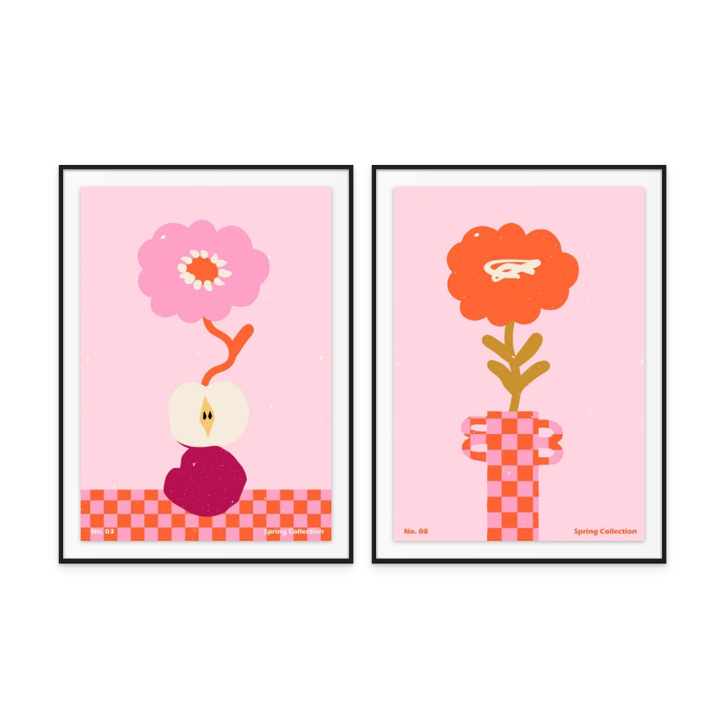 Set "Spring Flower #03" + "Spring Flower #08" Art Prints