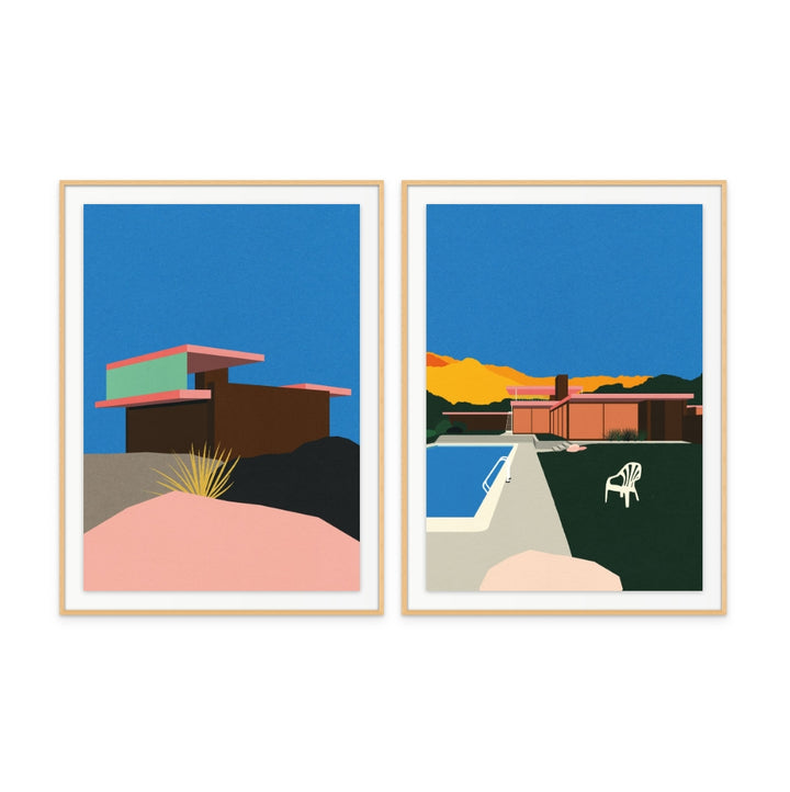 Set "Kaufmann Desert House" Art Prints