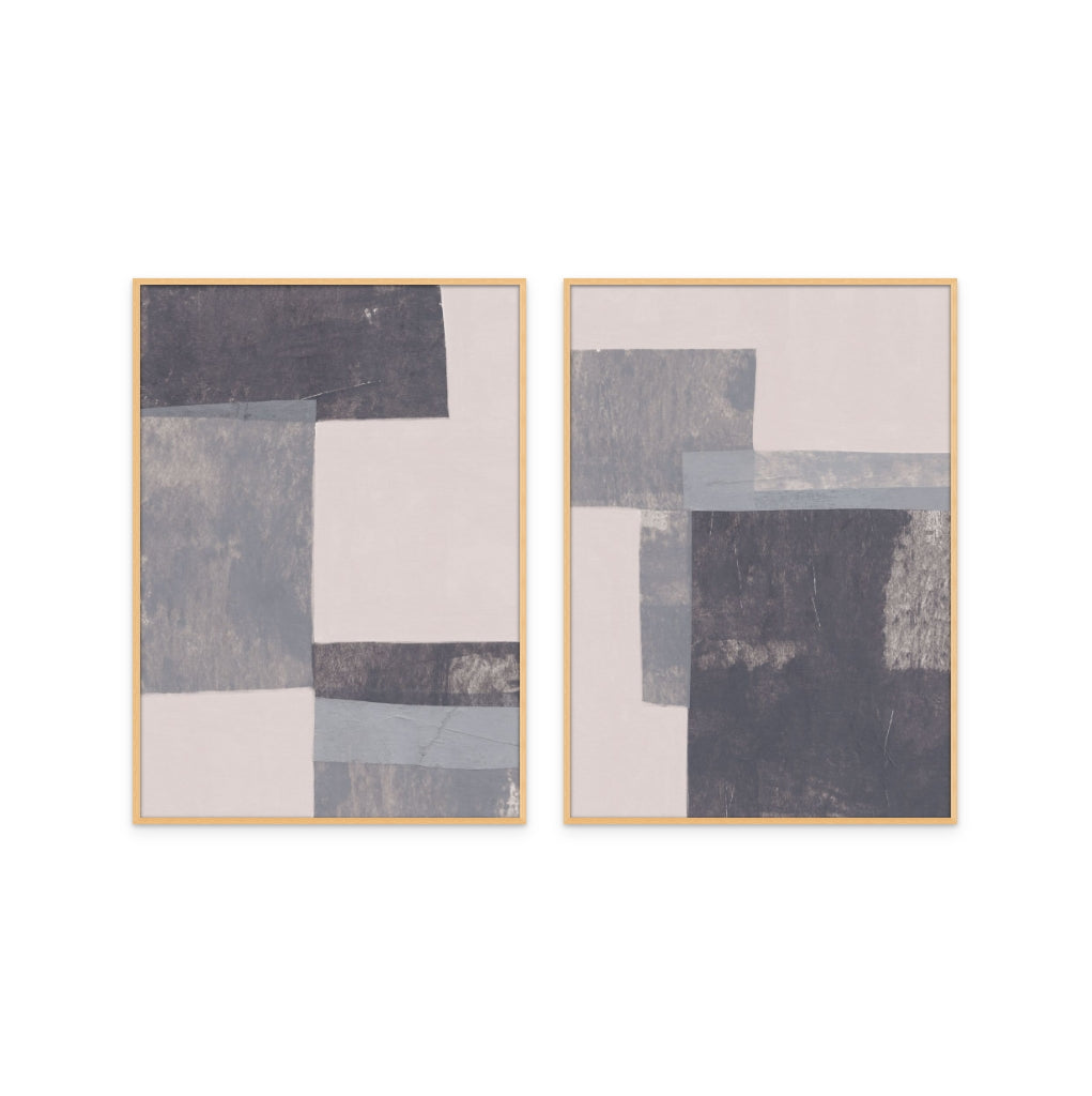 Set "Gray Blocks" Art Prints