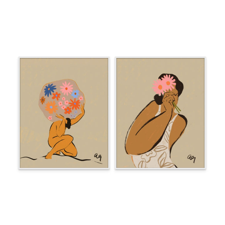 Set "World On Her Shoulders" + "Mask" Art Prints