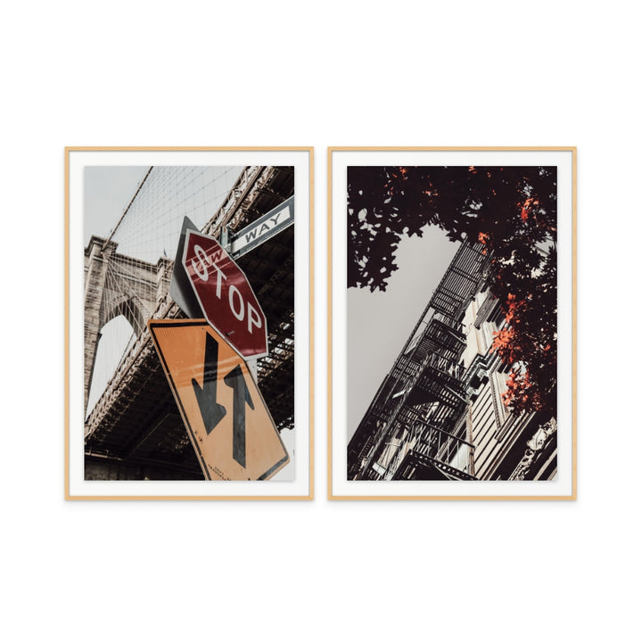 Set "Brooklyn Bridge Stop" + "New York City Autumn" Art Prints