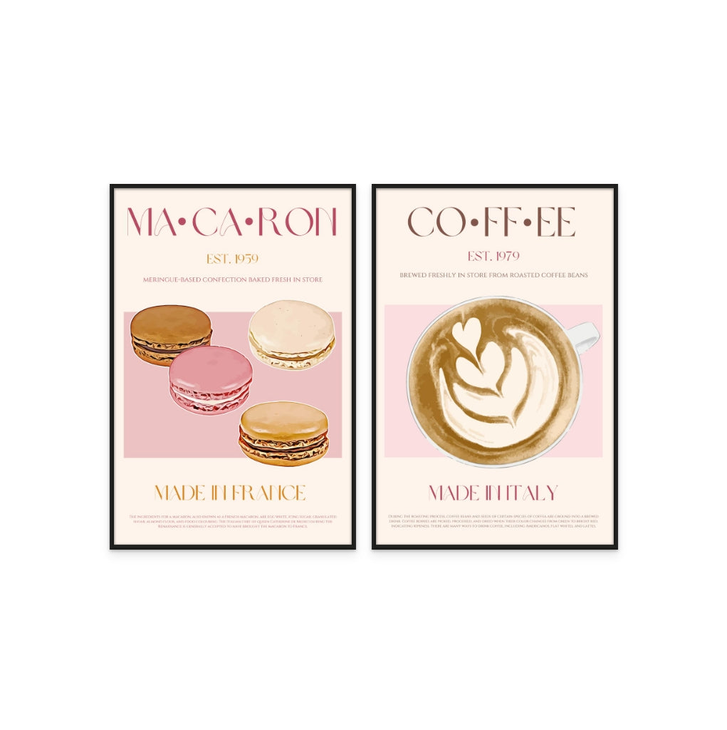 Set "Macaron Print" + "Coffee Print" Art Prints