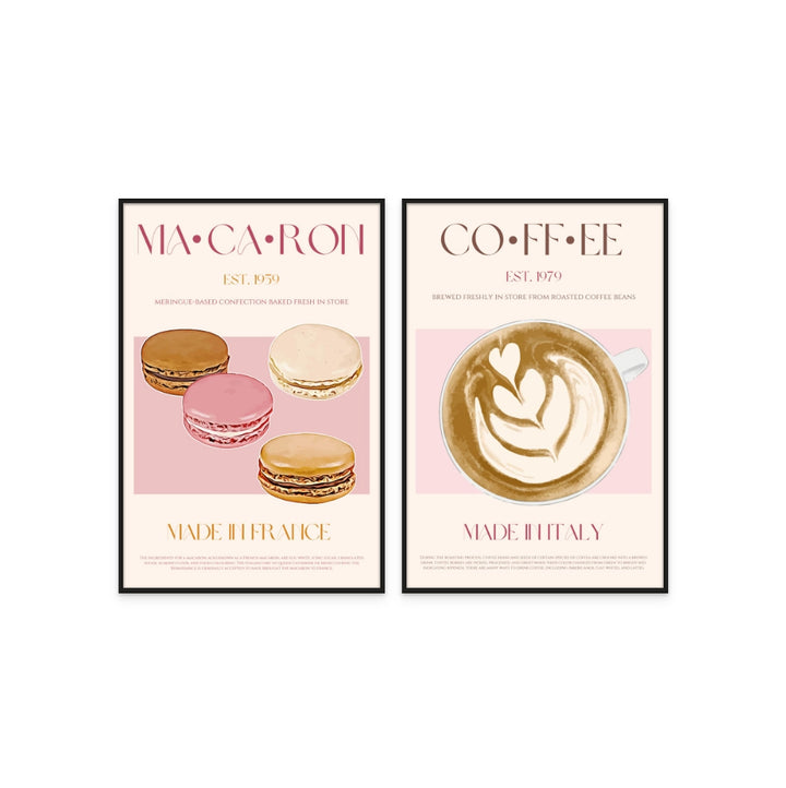 Set "Macaron + Coffee" Art Prints