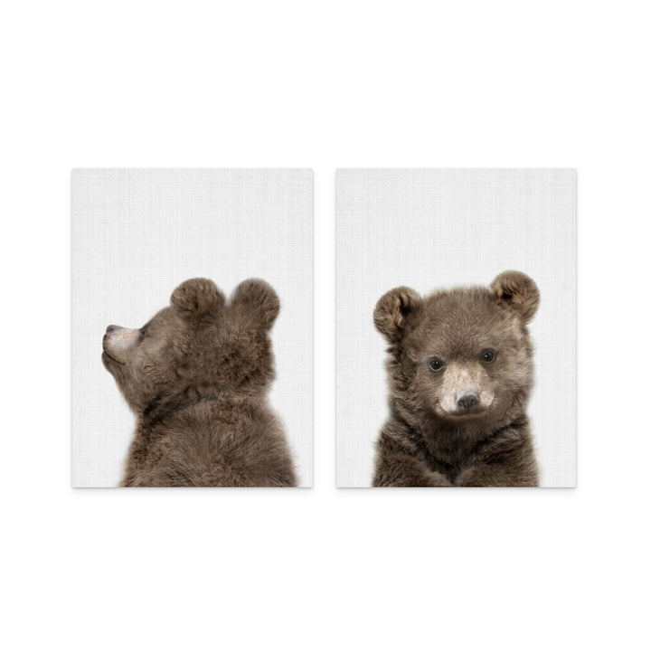 Set "Peekaboo Baby Bear" + "Peekaboo Baby Bear Back" Art Prints