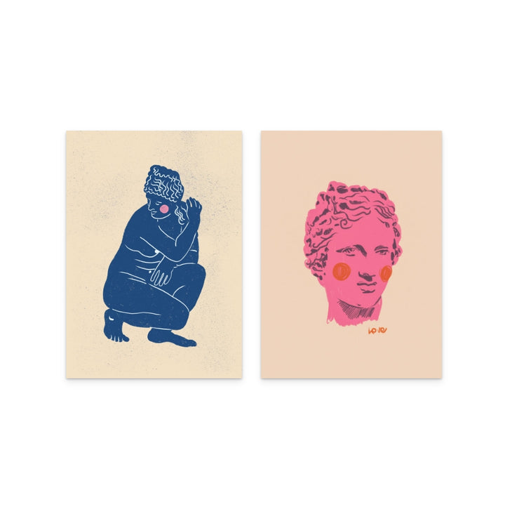 Set "Ancient Head" + "Blue Nude" Art Prints