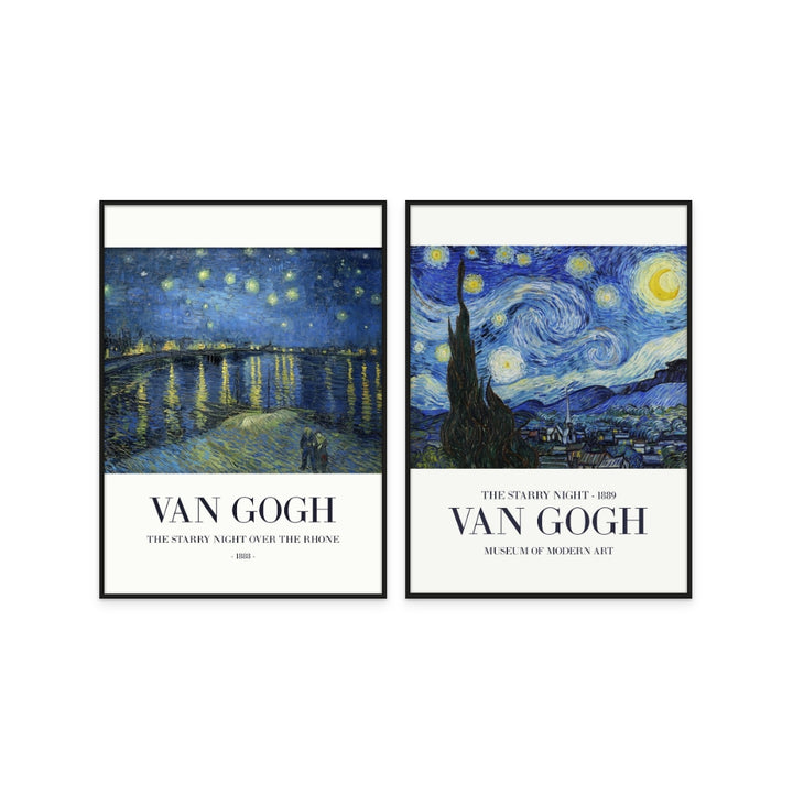 Set "The Starry Night" + "The Starry Night Over The Rhone" Art Prints