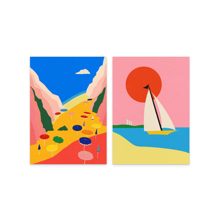 Set "Vibrant Coastline" Art Prints